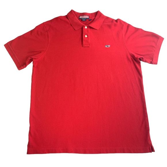 Vineyard Vines Classic Cotton Solid Polo Shirt Red Men’s size Large - Picture 1 of 8